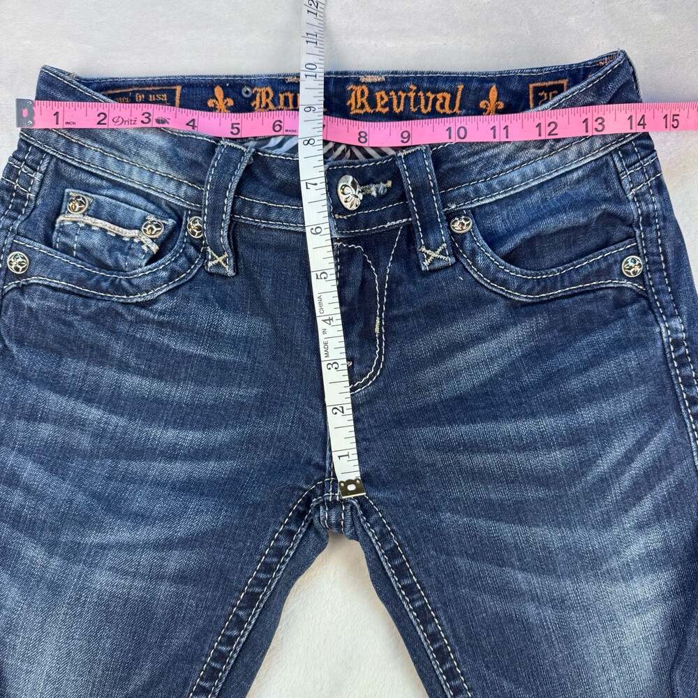 Rock Revival Vicky Skinny Embellished Flap Pocket Jeans Size 26 - Picture 3 of 7